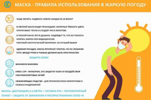 Маска - правила использования в жаркую погоду.
